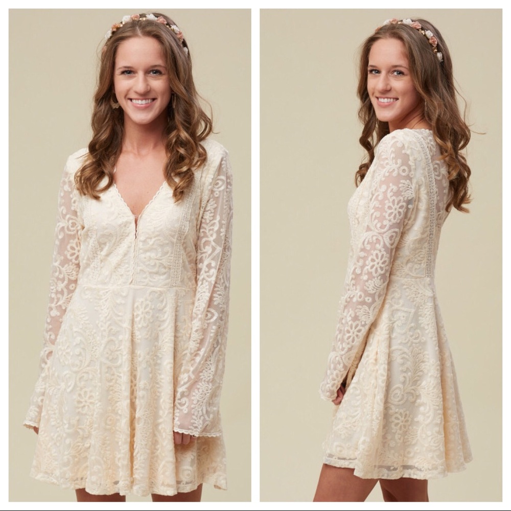 Altar’d State ‘Lisson Grove’ Lace LongSleeve Dress